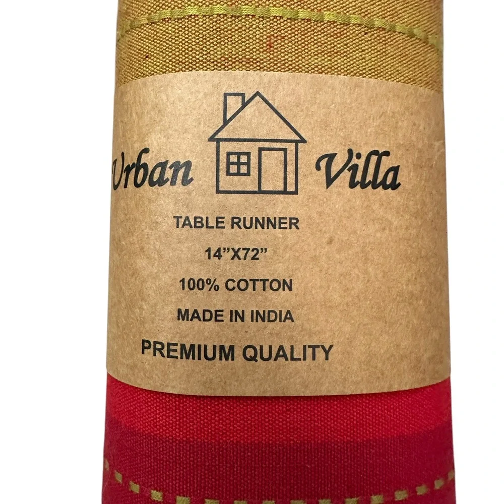 Urban Villa Table‎ Runner 100% Cotton Multicolored NWT 14 x 72 inch